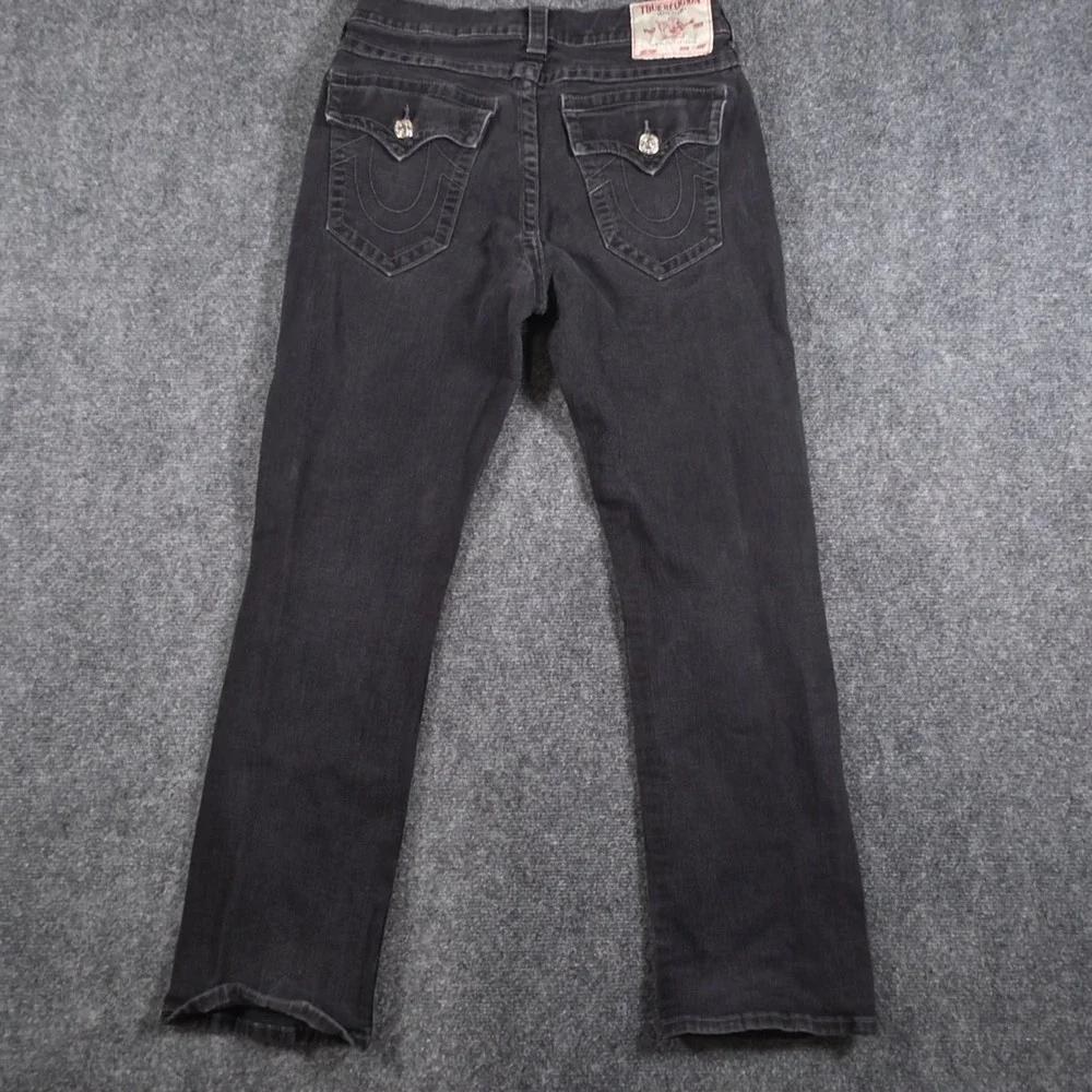 True Religion Ricky Jeans Mens 30x28 Black Flap Pockets Relaxed Straight